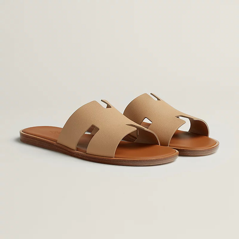 Beige Natura/Naturel - Bleu Minéral/Marron Ébène  Izmir sandal
