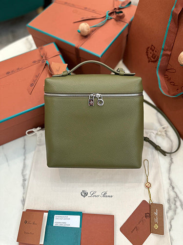 Boxy Zip-Top Leather Bag