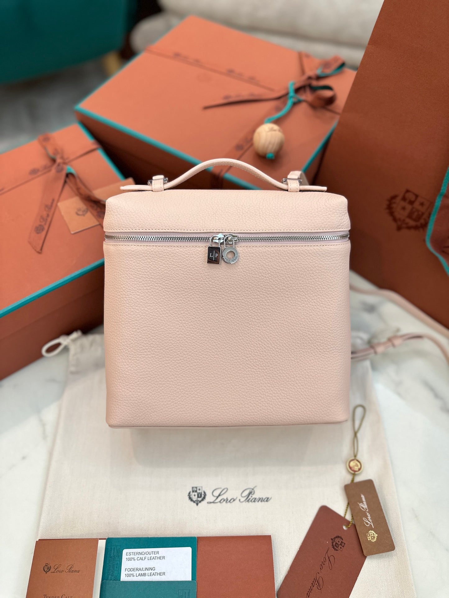 Boxy Zip-Top Leather Bag