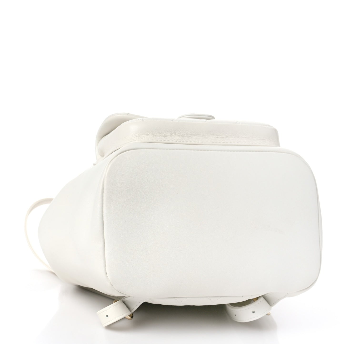 Chanel Lambskin Quilted Large Duma Drawstring Backpack White