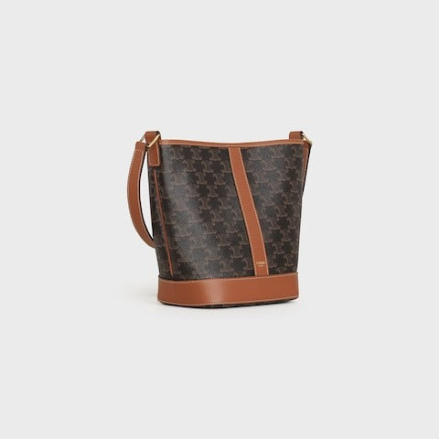 Medium Bucket In Triomphe Canvas and Calfskin