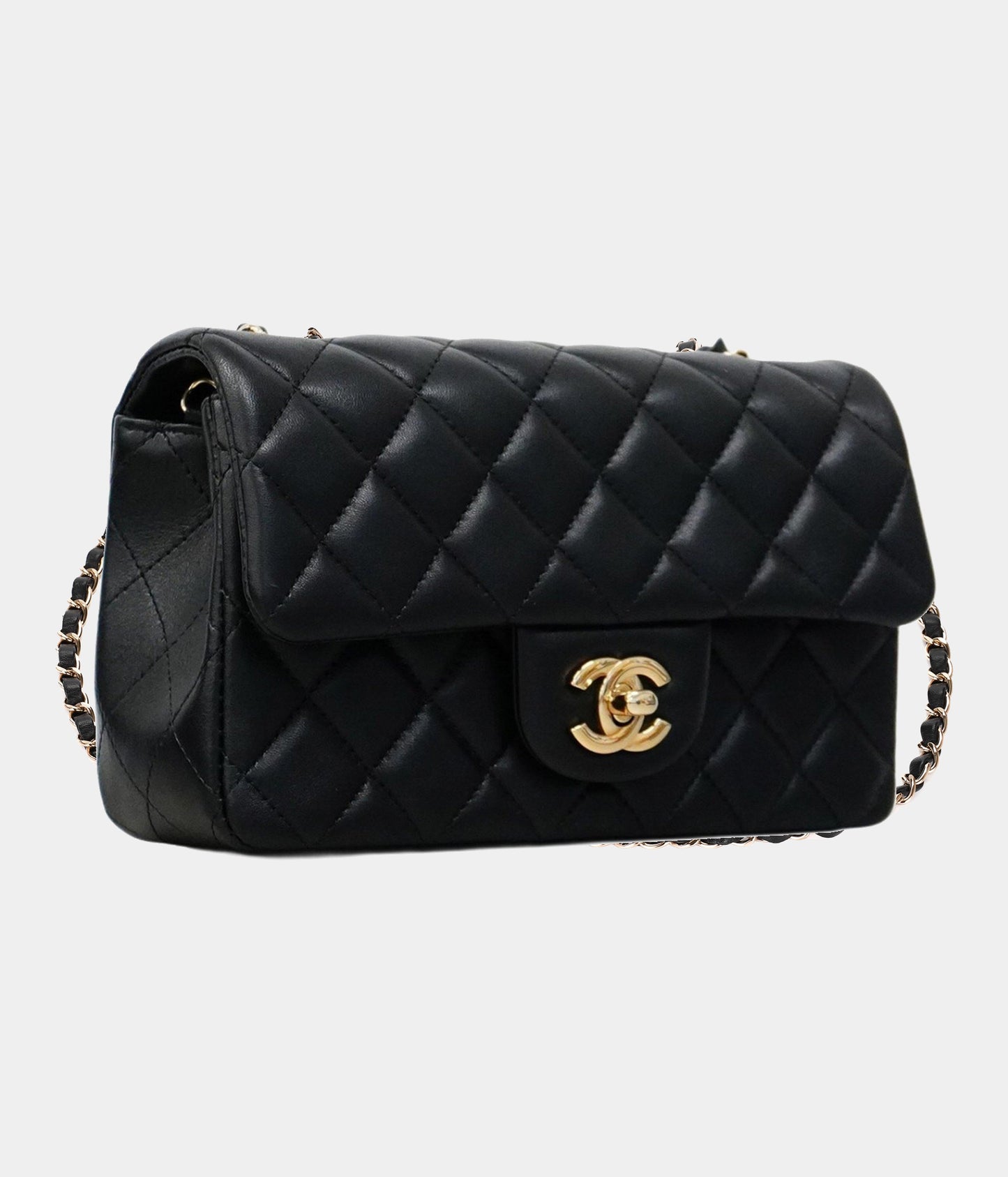 Flap Quilted Shoulder Bag with Chain Detail