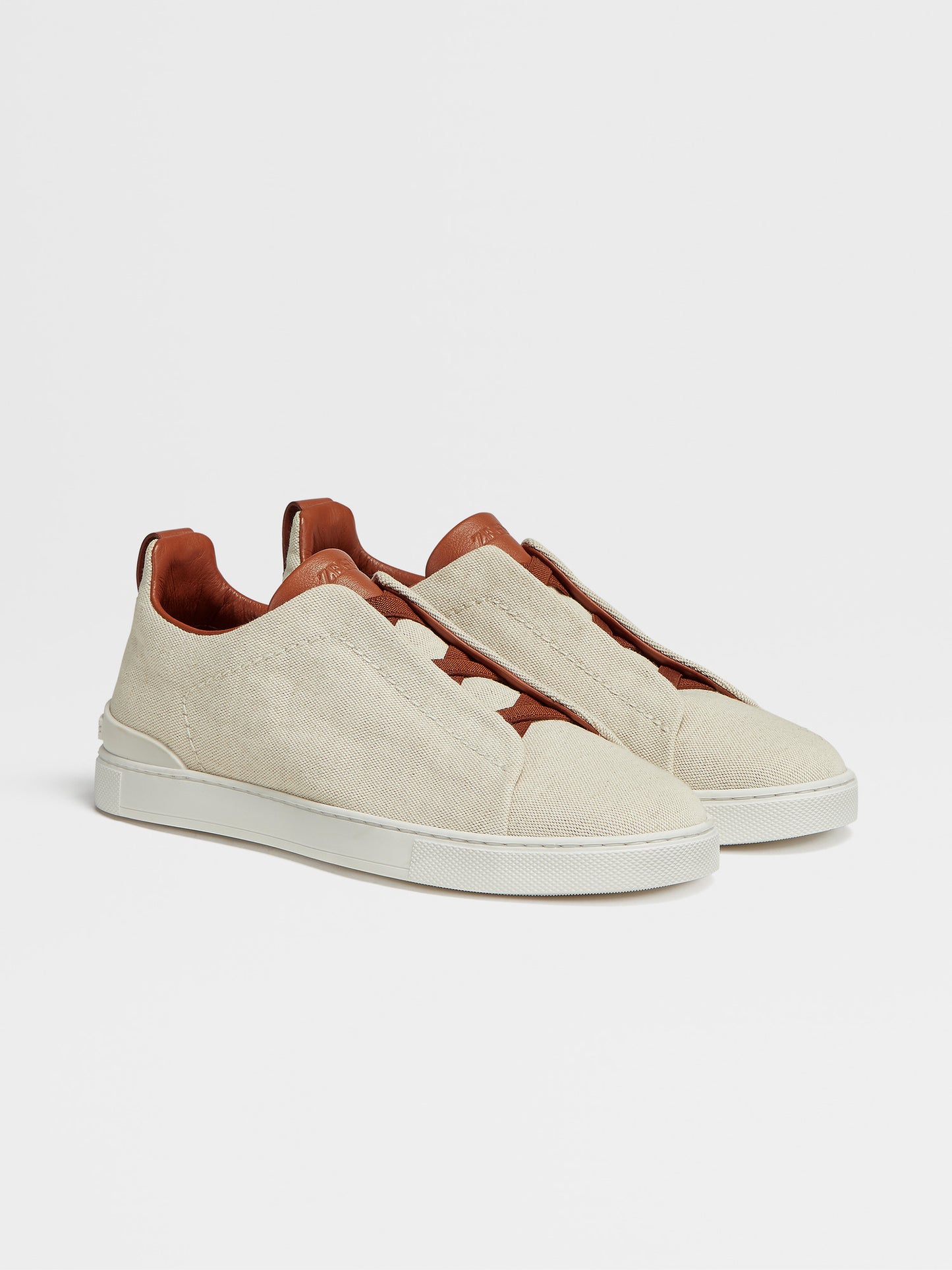ZEGNA Light Beige Canvas Triple Stitch™ Sneakers