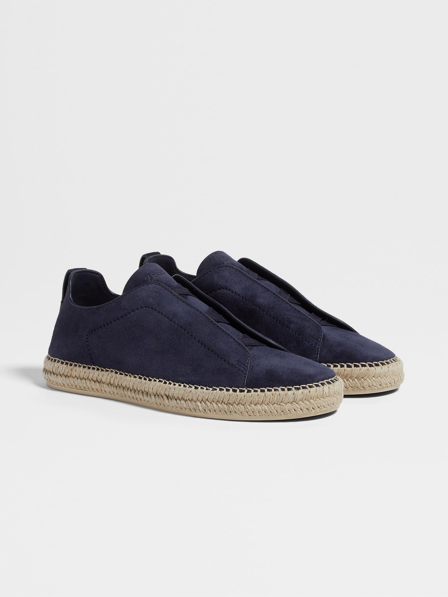 ZEGNA Dark Teal Blue Suede Triple Stitch™ Espadrilles