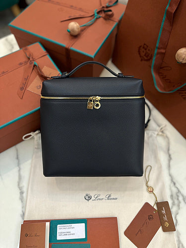 Boxy Zip-Top Leather Bag