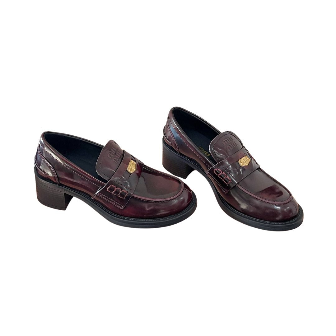 Burgundy Heel Loafers