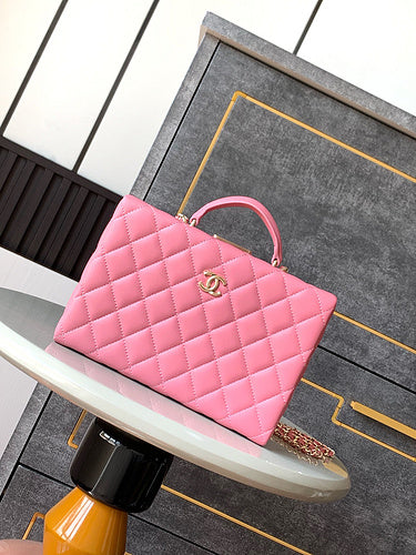 Rectangular Quilted Top Handle Bag