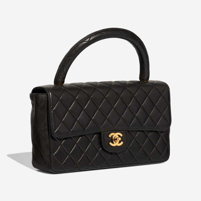 Chanel Black Quilted Lambskin Vintage Medium Classic Kelly