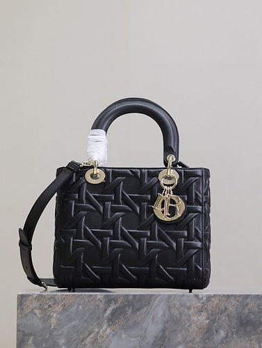 Embossed Structured Handbag with Top Handle