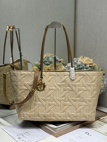 Embossed Oversized Tote with Dual Straps