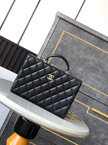 Rectangular Quilted Top Handle Bag