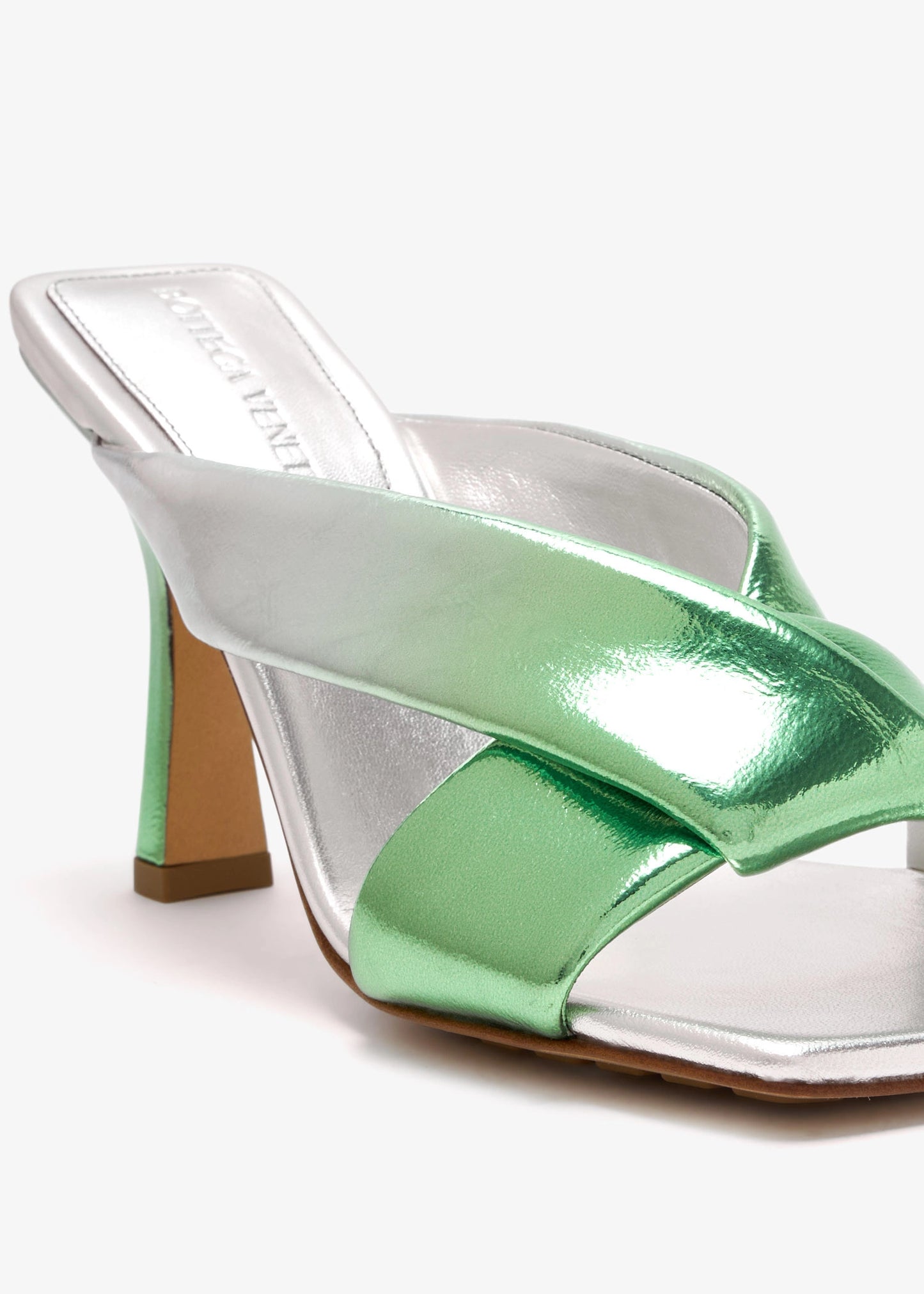 Silver BOTTEGA VENETA Riva mules