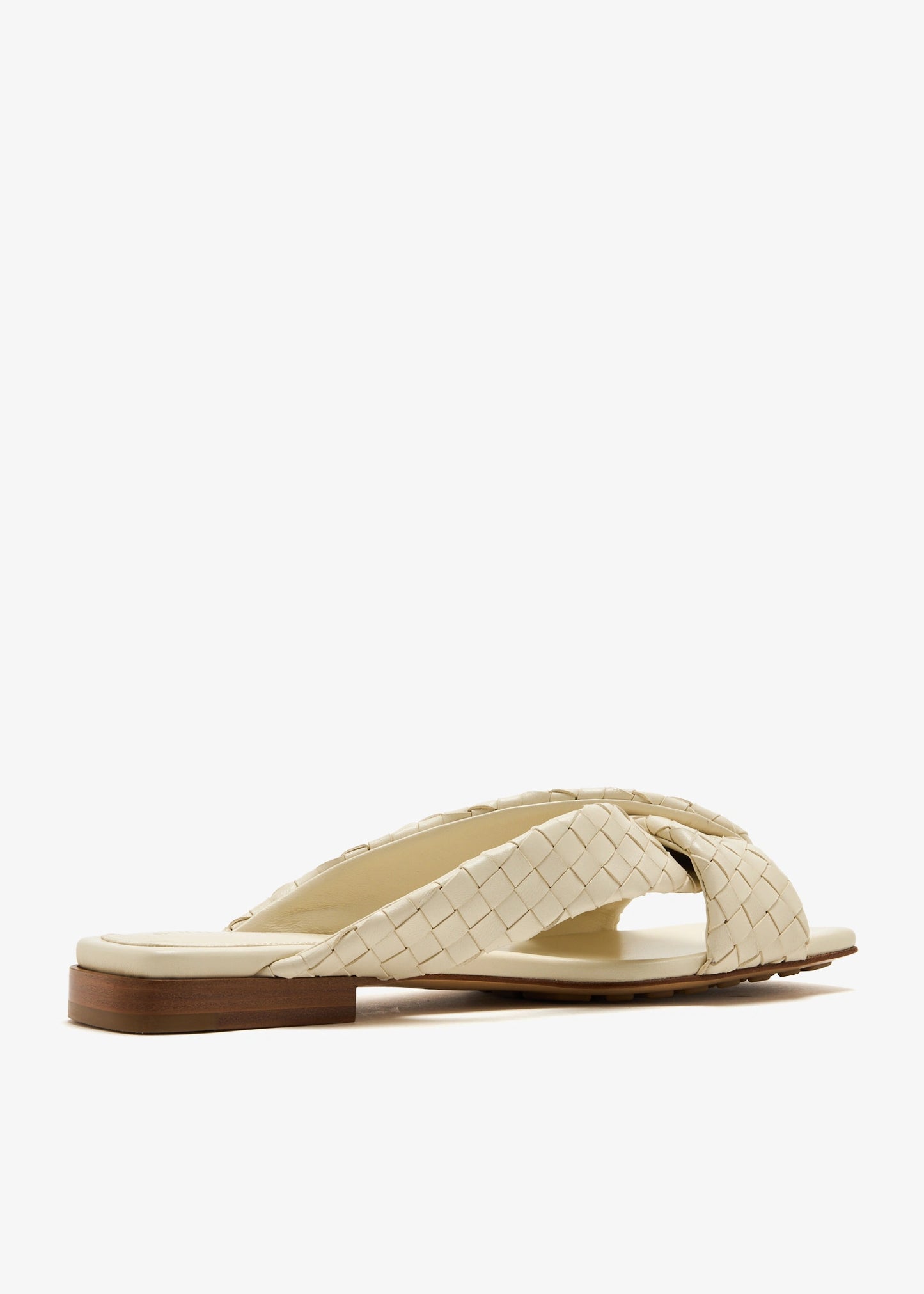 Cream BOTTEGA VENETA Riva flat sandals
