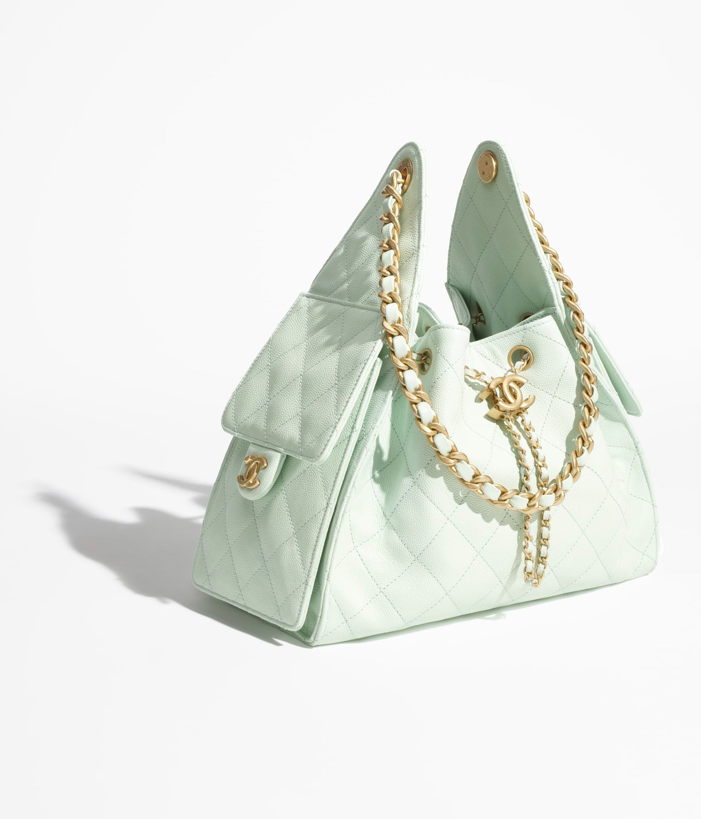 25 Grained Calfskin & Gold-Tone Metal Handbag