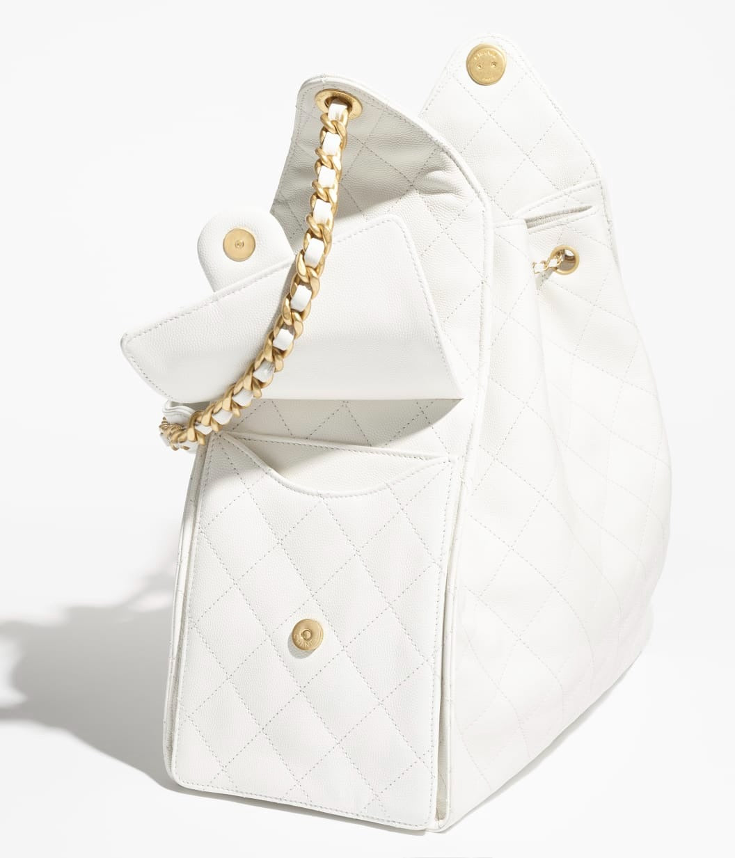 25 Grained Calfskin & Gold-Tone Metal Handbag