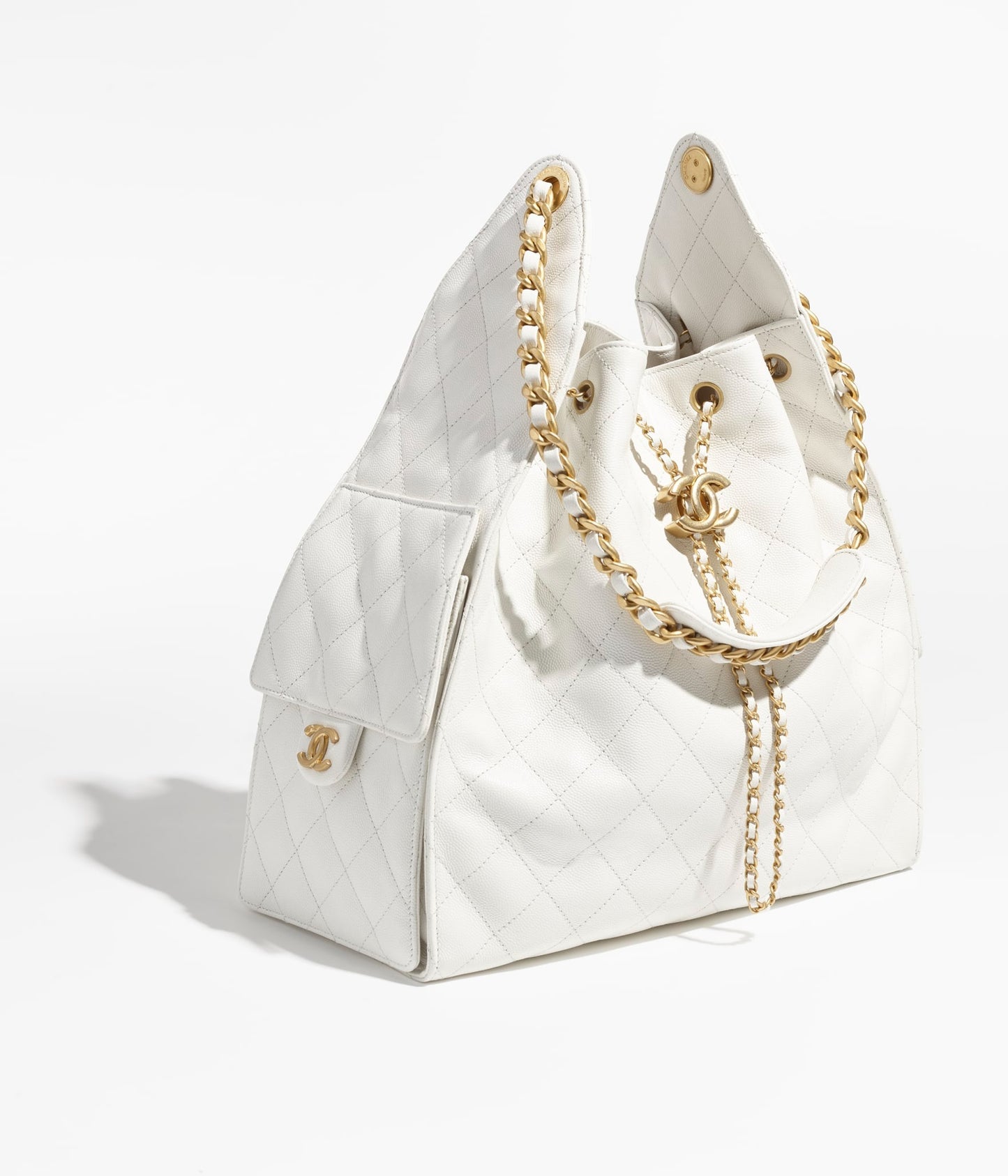 25 Grained Calfskin & Gold-Tone Metal Handbag