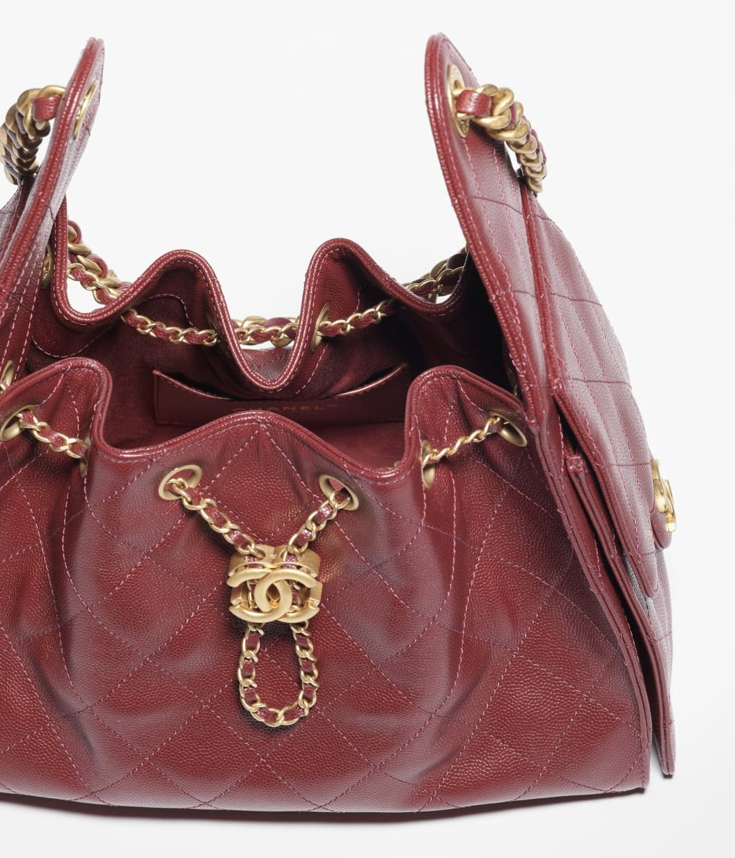 25 Grained Calfskin & Gold-Tone Metal Handbag
