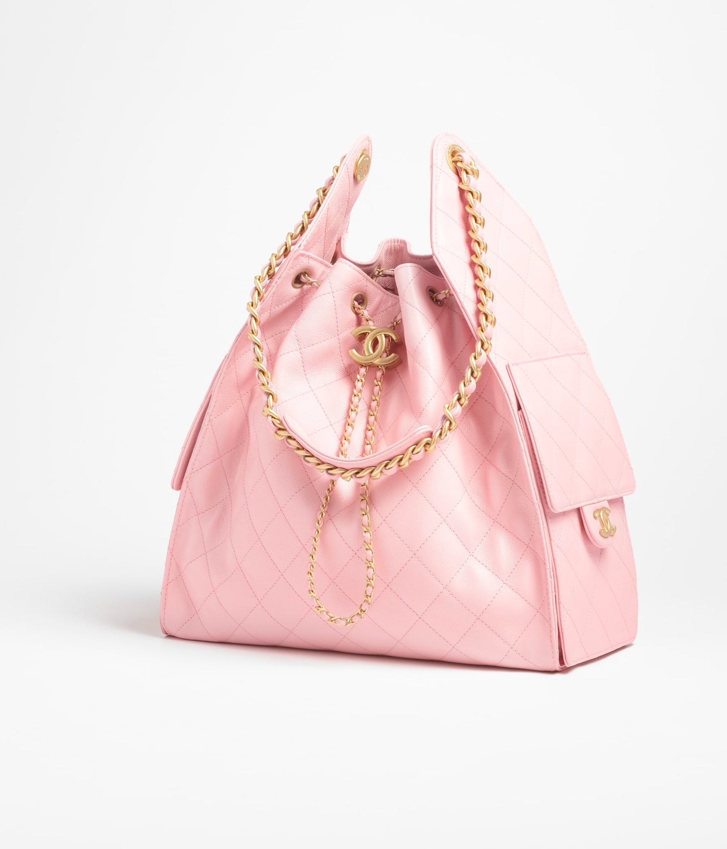 25 Grained Calfskin & Gold-Tone Metal Handbag