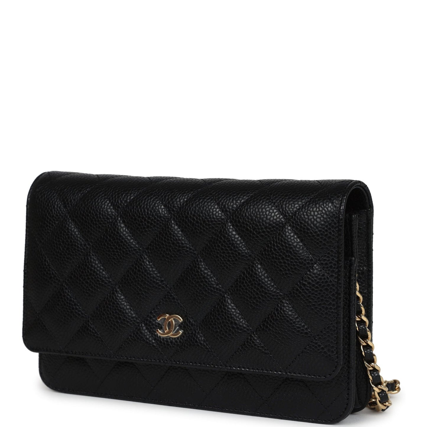 Chanel Wallet On Chain WOC Black Caviar Gold Hardware