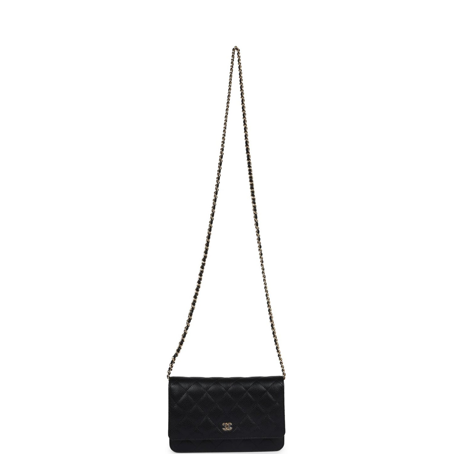 Chanel Wallet On Chain WOC Black Caviar Gold Hardware