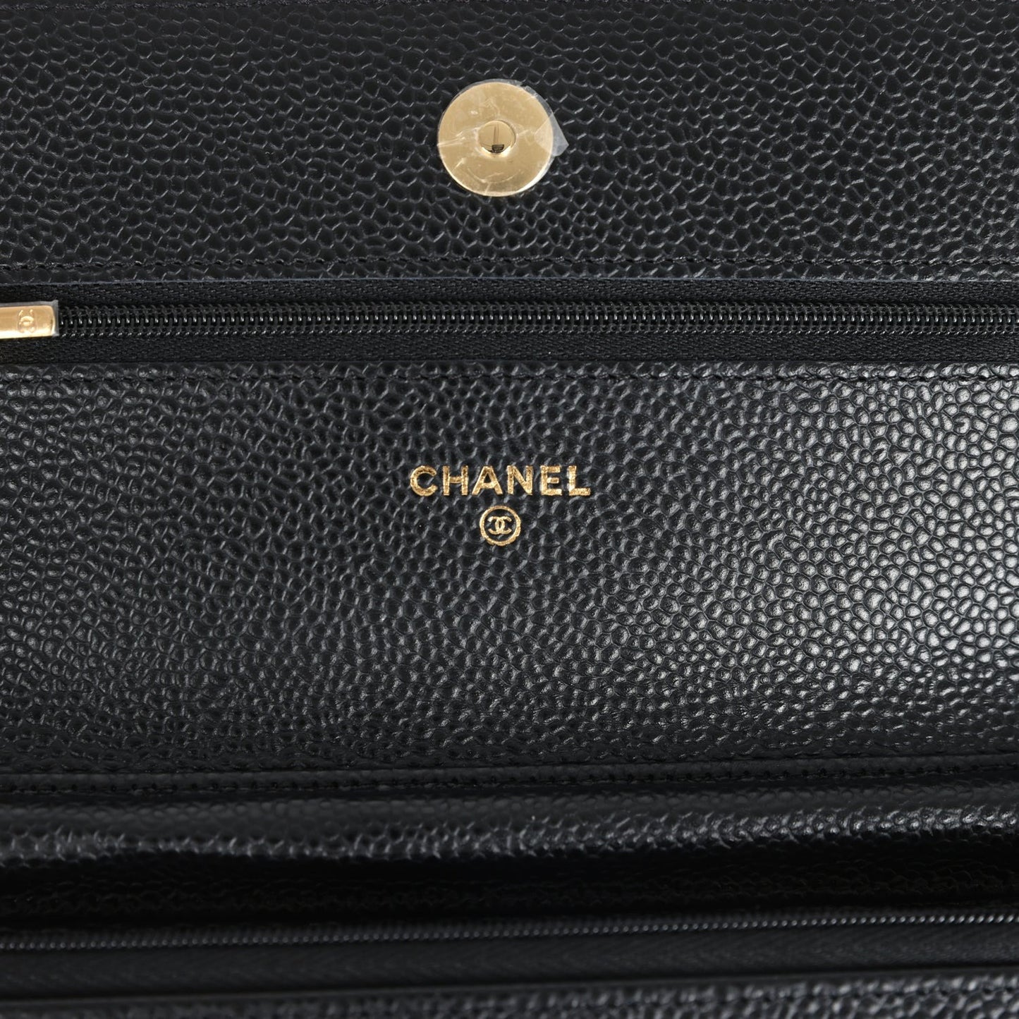 Chanel Wallet On Chain WOC Black Caviar Gold Hardware