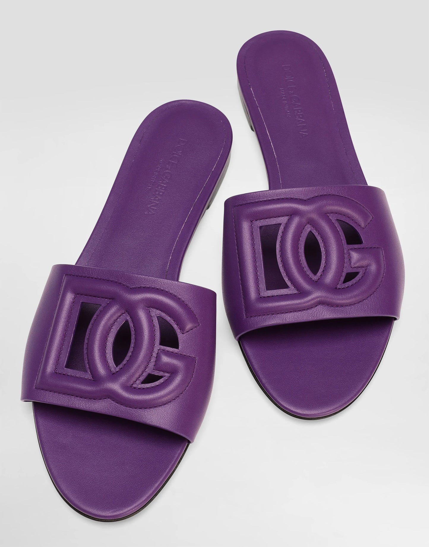 DOLCE & GABBANA Calfskin Slide Sandals