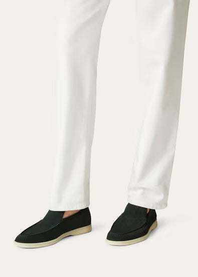 Dark Green - Dijon Mustard Yellow LORO PIANA Summer Walk Loafer