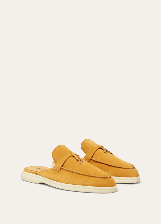 Saffron Tea - Orange Flame Babouche Charms Walk Loafer  Suede
