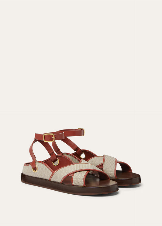 Leo Sandal  Cotton, Linen