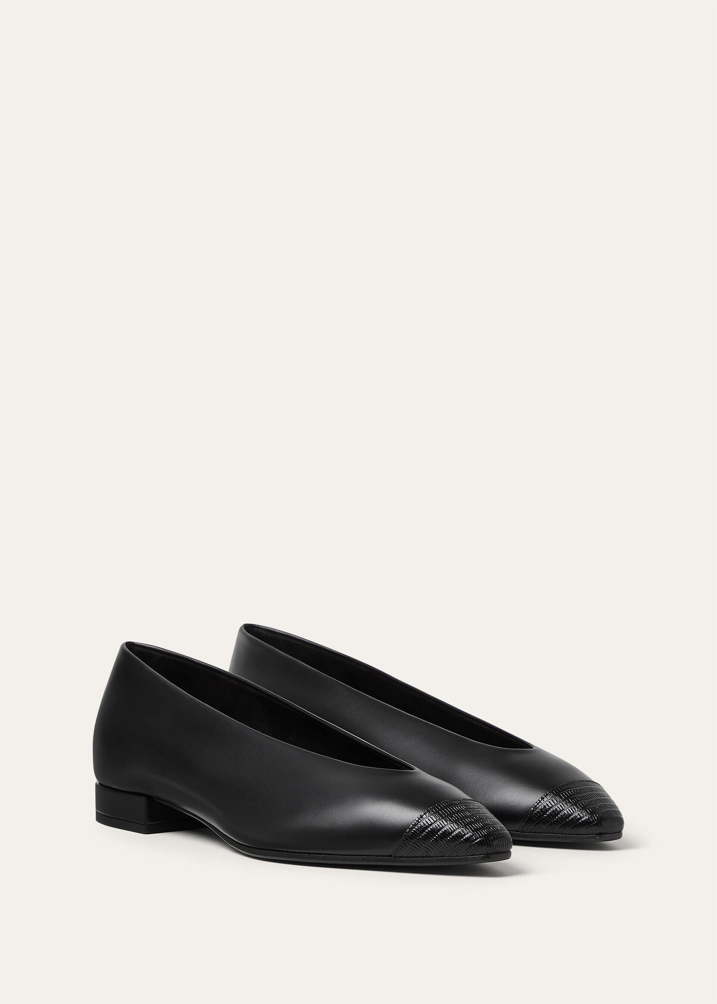 Rebecca Cap Toe Ballet Flat Natural Calfskin