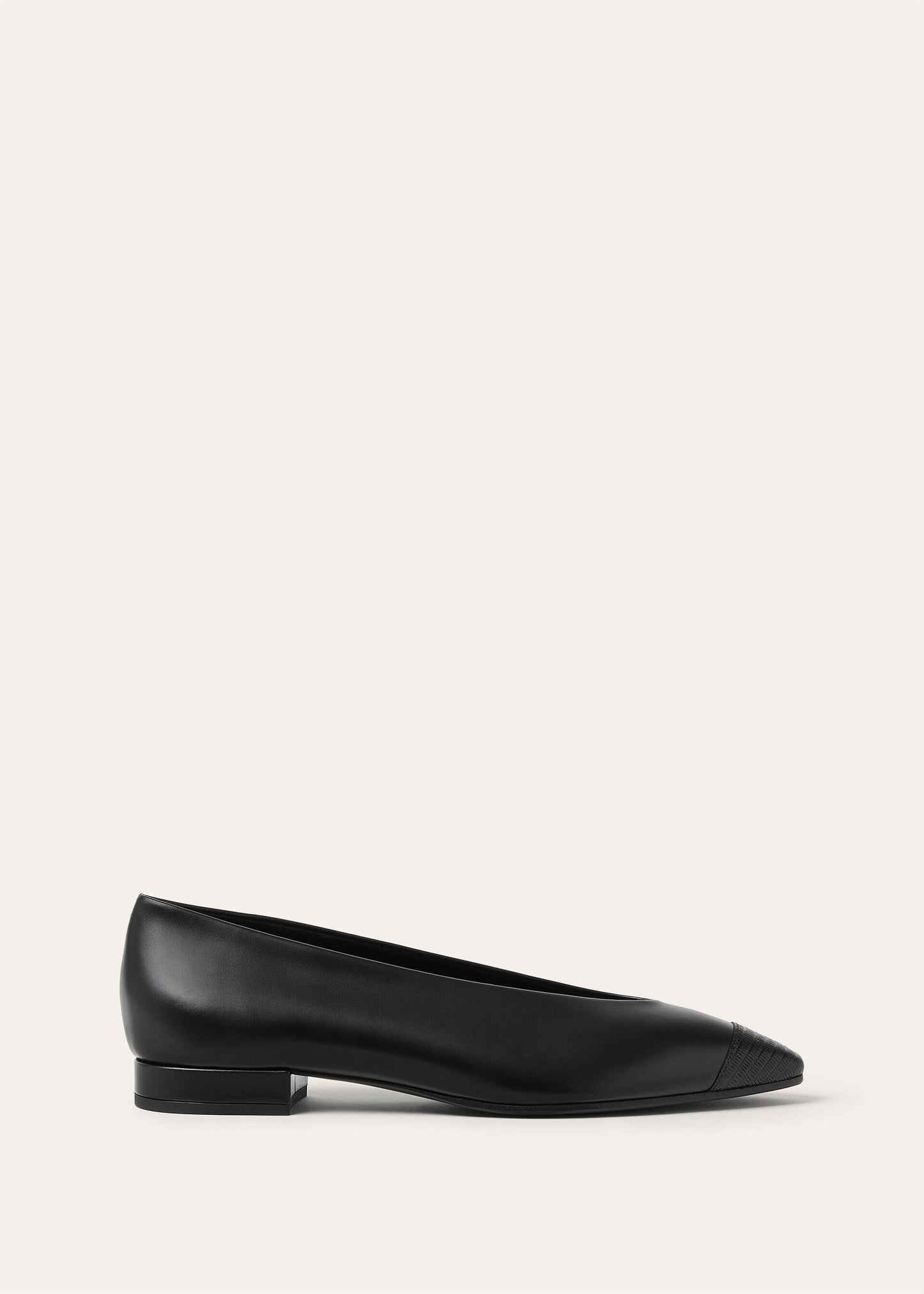 Rebecca Cap Toe Ballet Flat Natural Calfskin