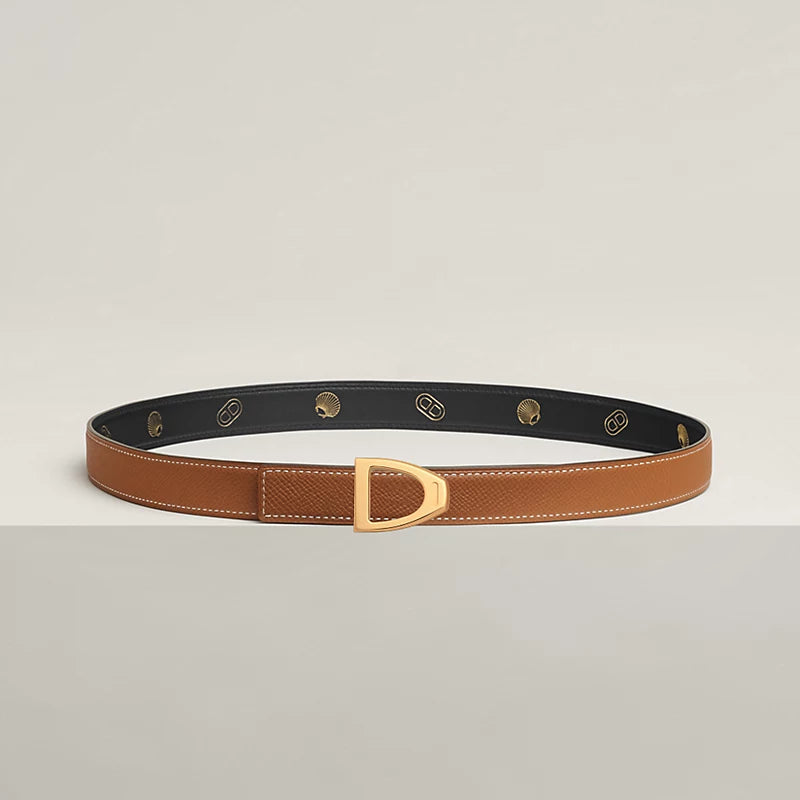 Cavaliere Belt Buckle & Reversible Leather Strap 24 MM