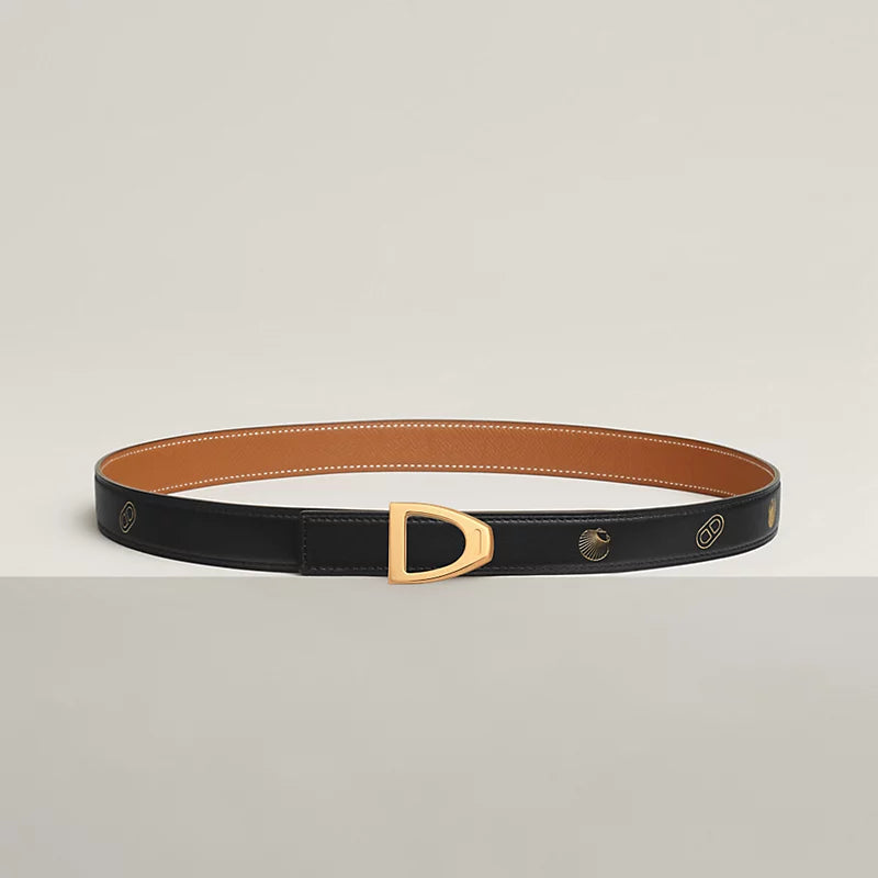 Cavaliere Belt Buckle & Reversible Leather Strap 24 MM