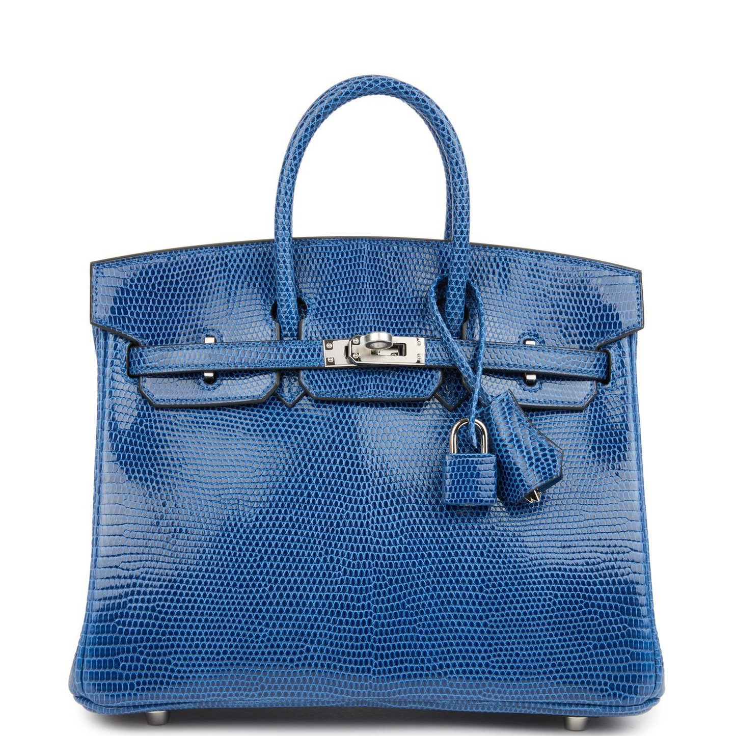 Birkins 25 Bleu Saphir Niloticus Lizard Palladium Hardware