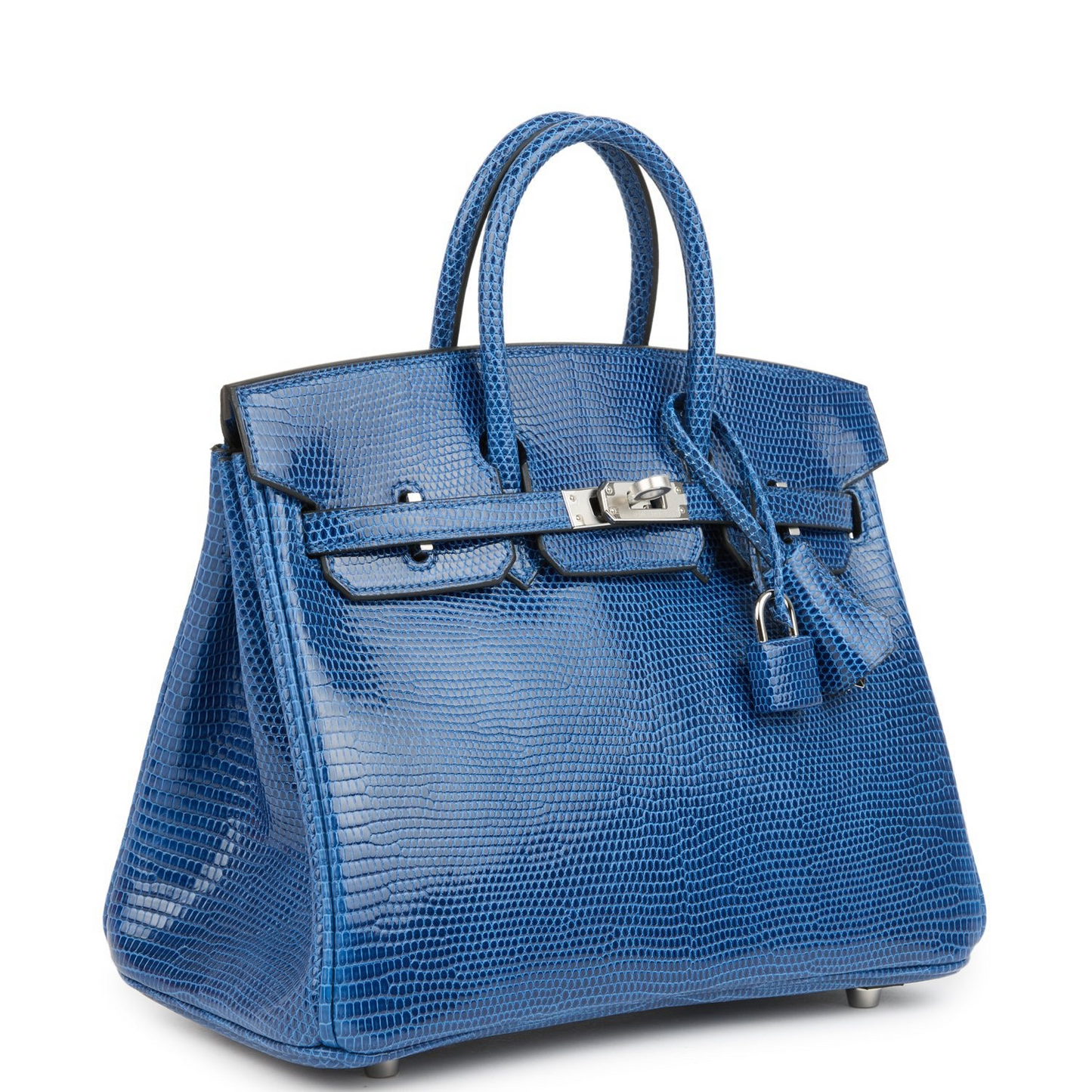 Birkins 25 Bleu Saphir Niloticus Lizard Palladium Hardware