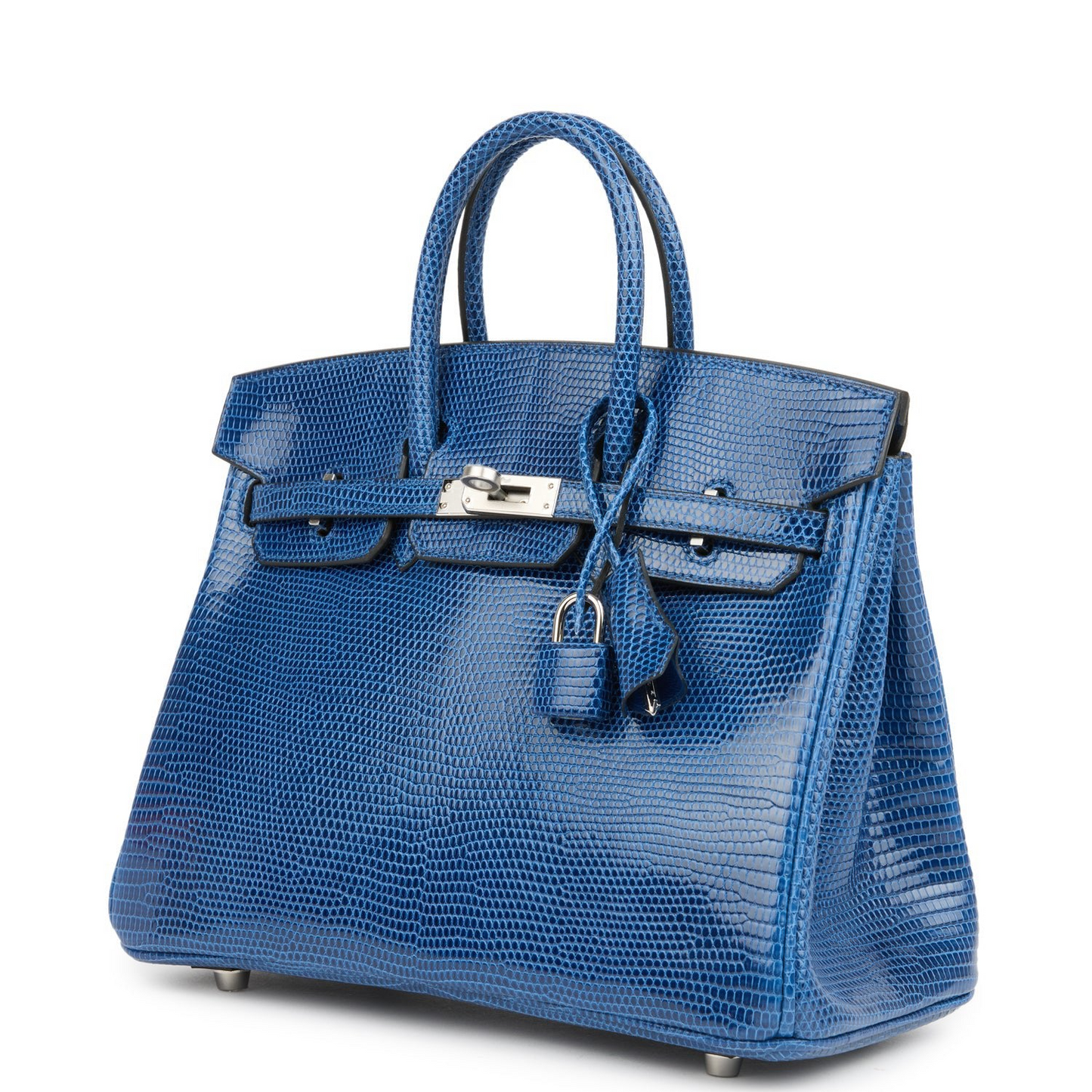 Birkins 25 Bleu Saphir Niloticus Lizard Palladium Hardware