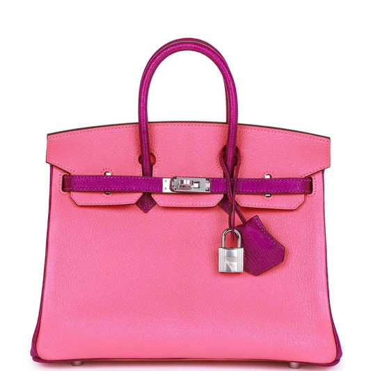 Hermès Special Order (HSS) Birkin 25 Rose Lipstick and Anemone Chèvre Palladium Hardware