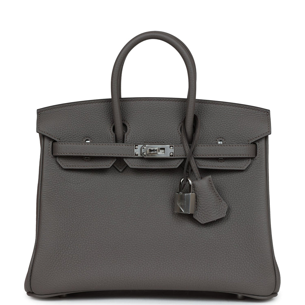 Birkins 25 Etain Togo Palladium Hardware
