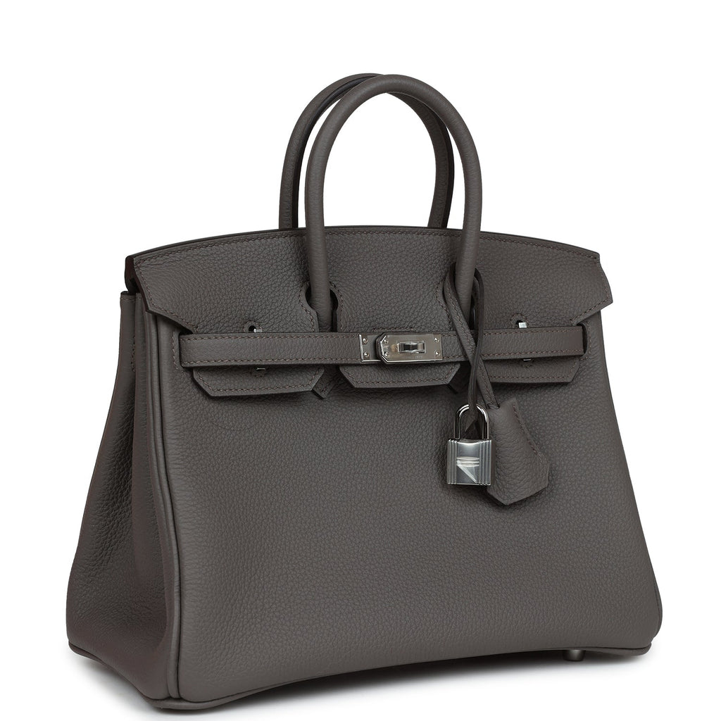 Birkins 25 Etain Togo Palladium Hardware