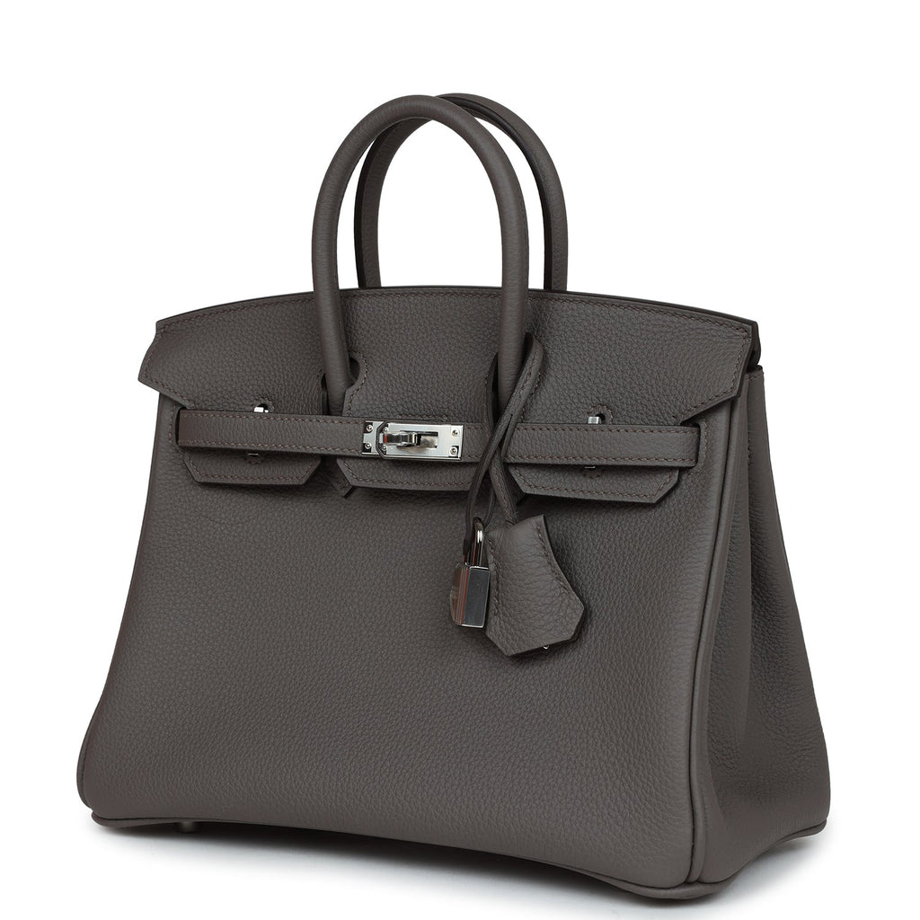 Birkins 25 Etain Togo Palladium Hardware