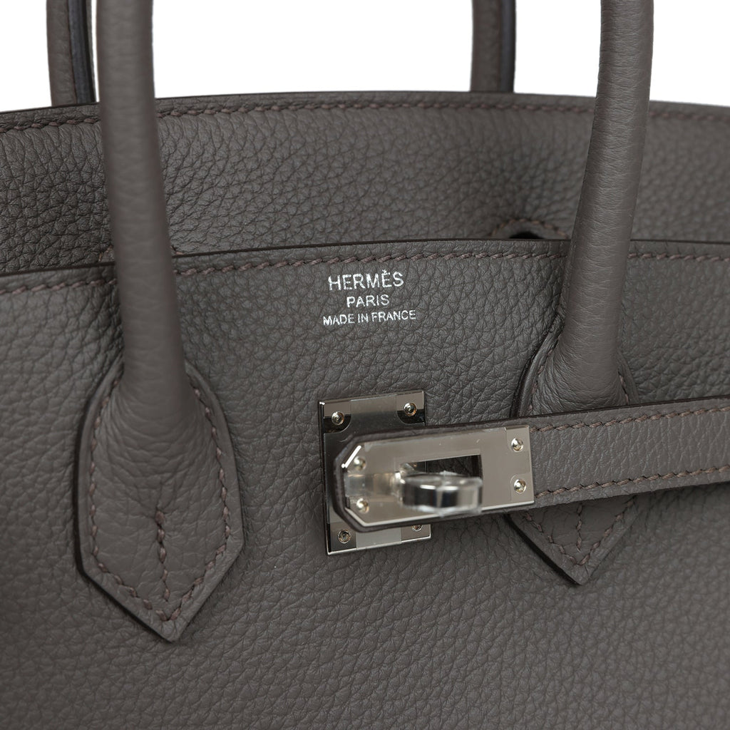 Birkins 25 Etain Togo Palladium Hardware