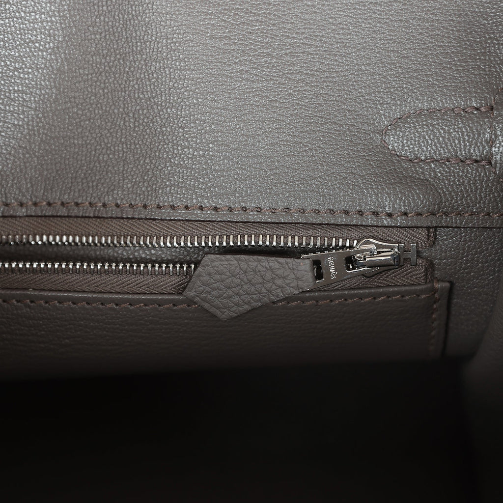 Birkins 25 Etain Togo Palladium Hardware