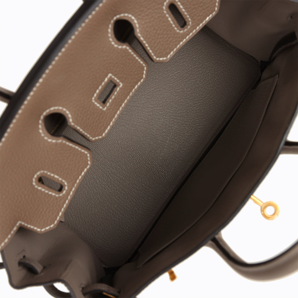 Hermès Special Order (HSS) Birkin 25 Etoupe and Etain Togo Brushed Gold Hardware