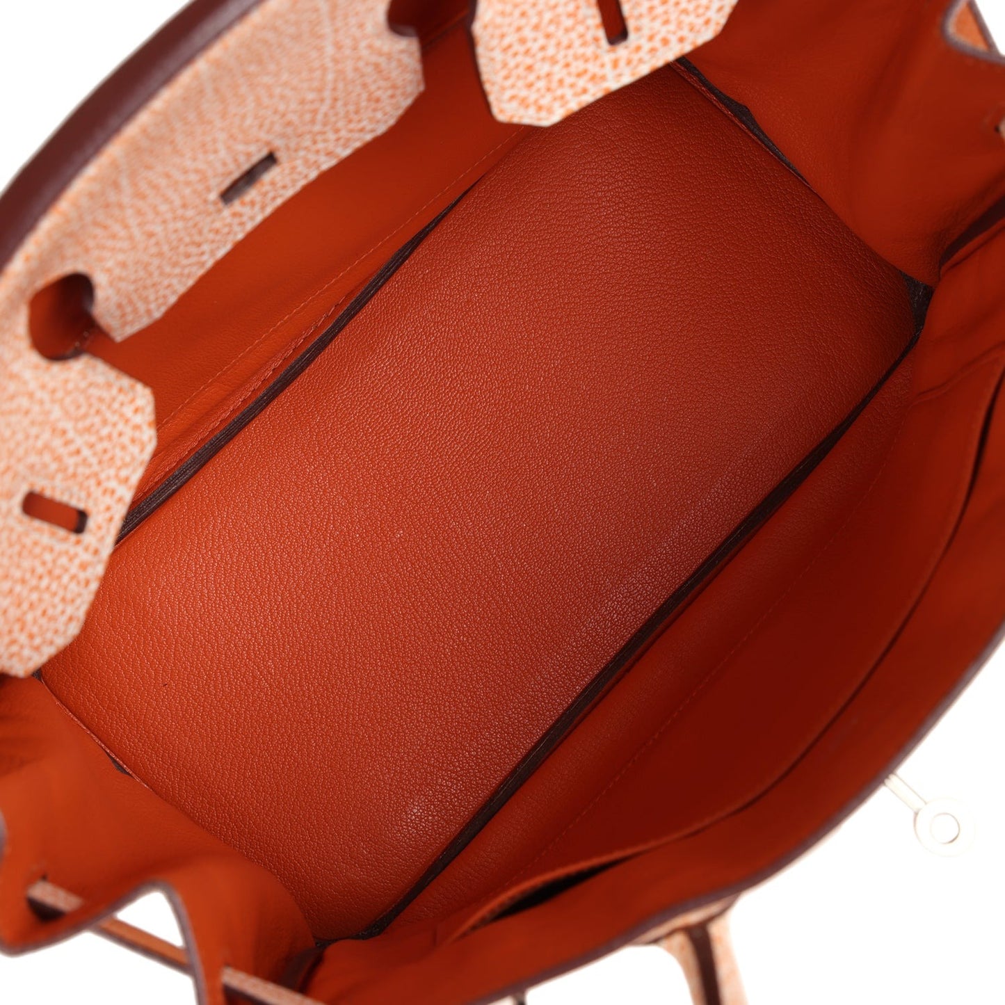 Vintage Hermès Birkin 30 Orange Dalmatian Buffalo Palladium Hardware