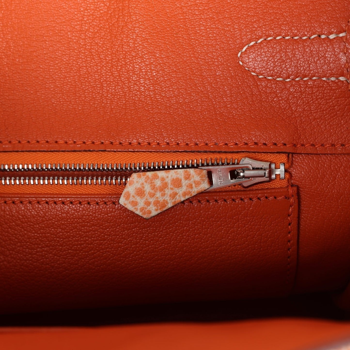 Vintage Hermès Birkin 30 Orange Dalmatian Buffalo Palladium Hardware