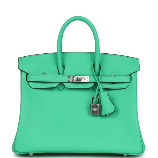 Birkin 25 Vert Comics Swift Palladium Hardware