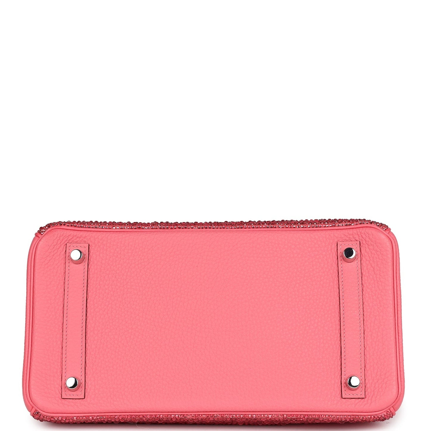 Custom Ombre Swarovski Crystal Hermès Birkin 30 Rose Azalee Clemence Palladium Hardware