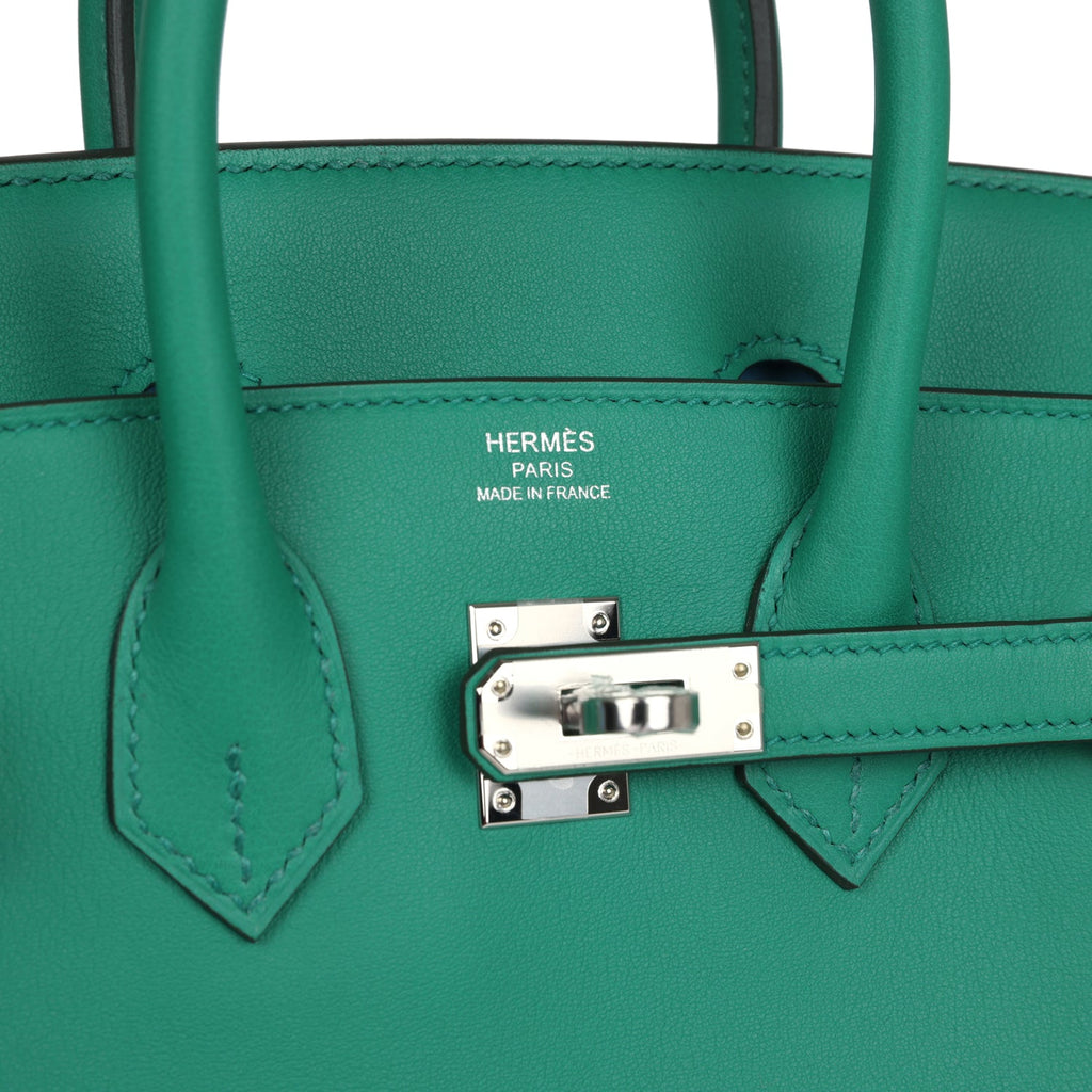 Birkin 25 Vert Vertigo Verso Swift Palladium Hardware