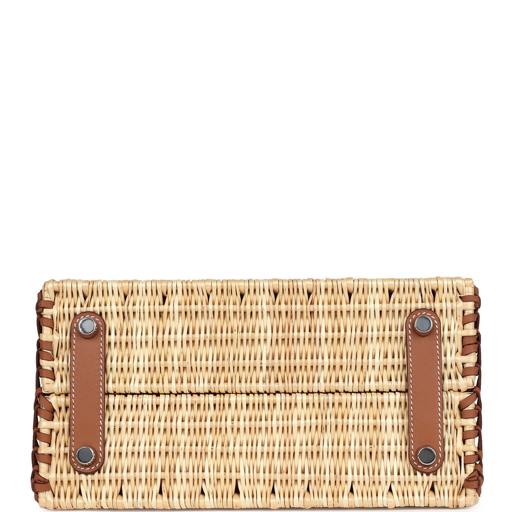 Birkins 25 Gold Swift and Stripe Wicker Palladium Hardware