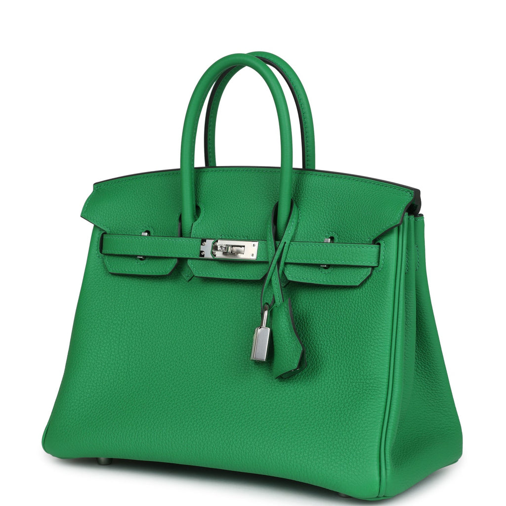 Birkins 25 Bambou Togo Palladium Hardware